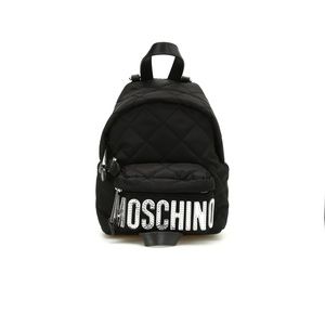 Moschino Quilted Nylon Logo Mini Backpack  Black